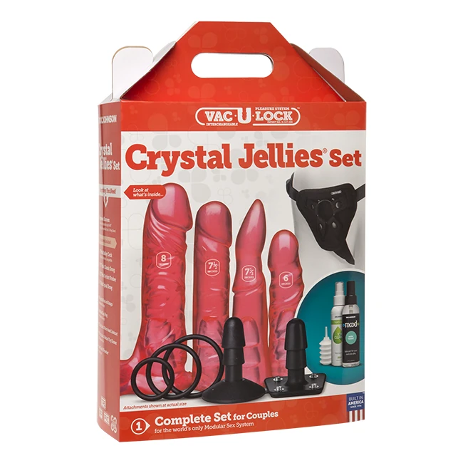 Vac U Lock Crystal Jellies Pink Set - Internal Texture and Stimulation
