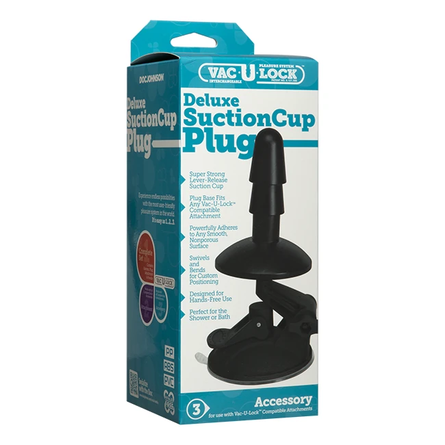Vac U Lock Deluxe Suction Cup Plug Black - Grip, Fit & Positioning