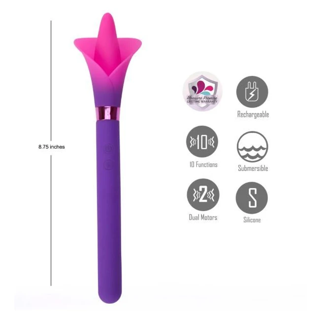 Vala Dual Jaguar Power Flower Vibe - Two Motors, Five Speeds, Five Patterns