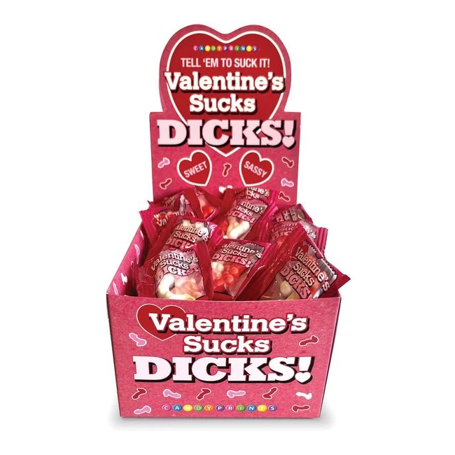 Valentine's Sucks Dicks Display of 100 - Sugary Rebellion in Every Pack