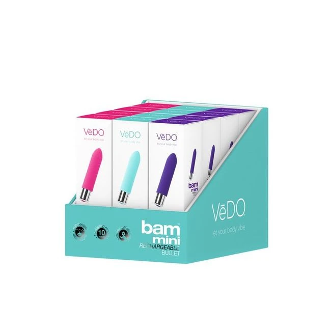 Vedo Bam Mini Bullet Assorted 12pc Display - Power & Performance