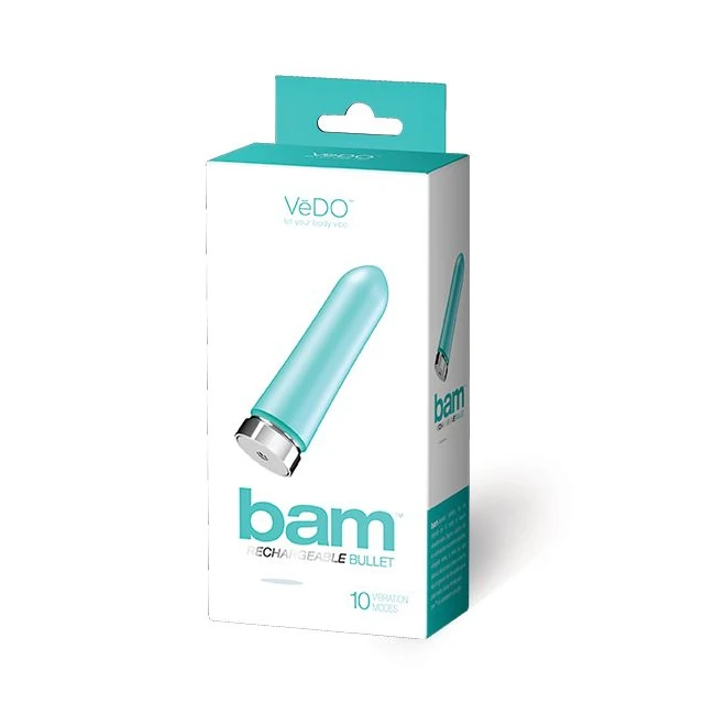 Vedo Bam Rechargeable Bullet Tease Me Turquoise - Vibration Modes