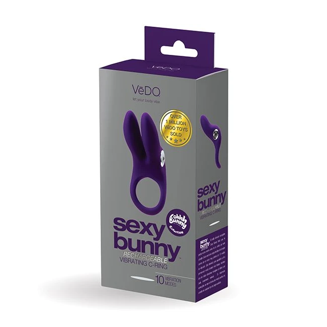 Vedo Sexy Bunny Rechargeable Ring - Twin Motors in Flexible Bunny Ears