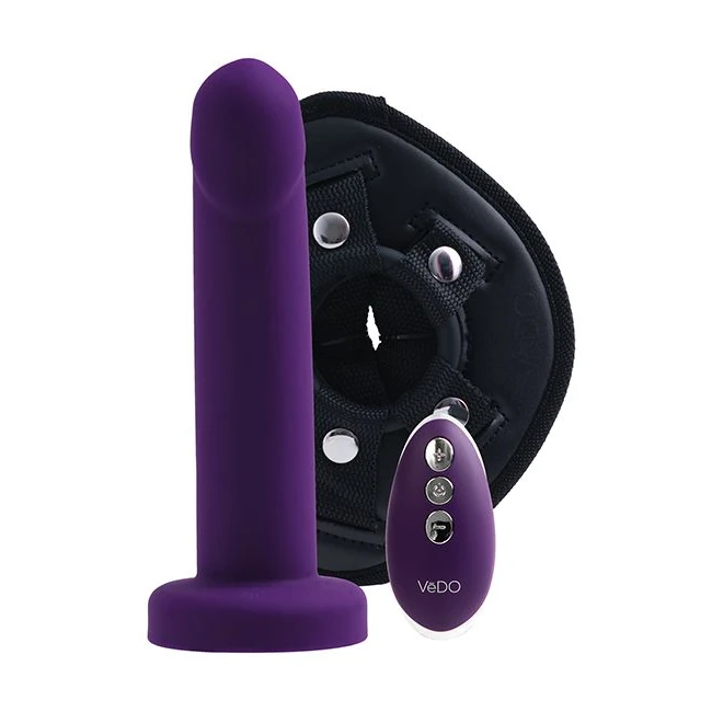 Vedo Strapped Rechargeable Strap on Deep Purple - Power & Performance
