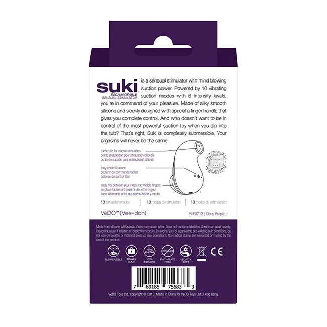 Vedo Suki Rechargeable Sonic Vibrating Sucker Deep Purple - How It Feels