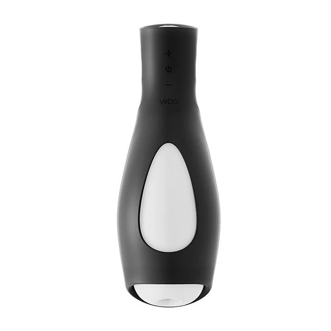 Vedo Torpedo Rechargeable Stroker Just Black W/ Glow Sleeve - Vibration Modes