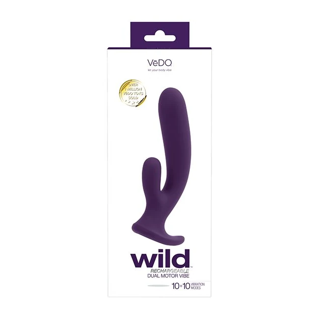 Vedo Wild Rechargeable Dual Vibe Purple - Experience Intense Dual Stimulation