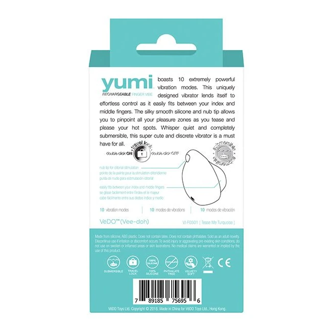 Vedo Yumi Rechargeable Vibe Tease Me Turquoise - Power & Performance