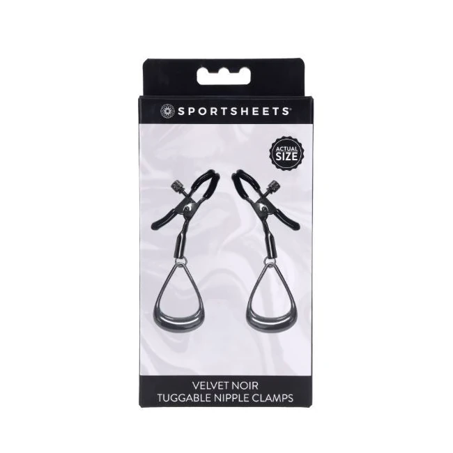 Velvet Noir Tuggable Nipple Clamps - Hardware & Fasteners