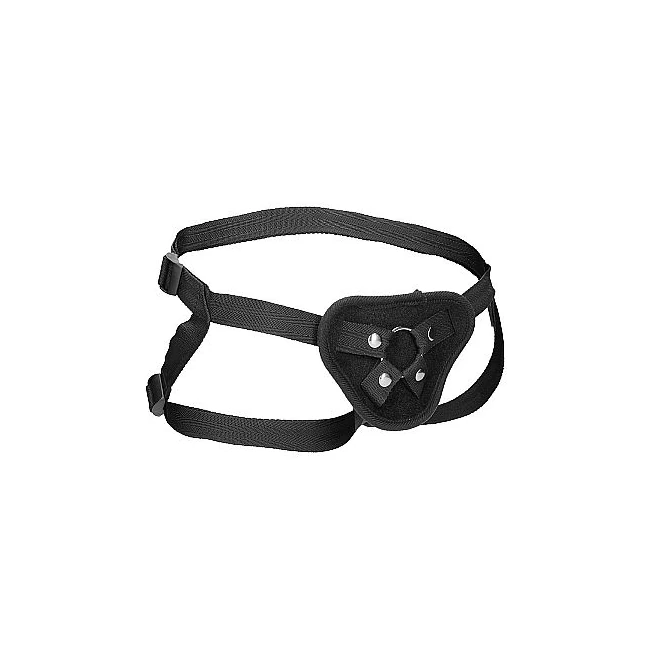 Velvet & Velcro Harness W/ O-ring Adjustable Black - Shape & Texture