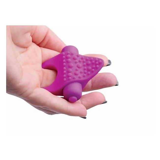 Versa Tingler Cock Ring, Finger Vibe Clit Stim Purple - Vibration Modes