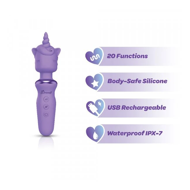 Viben Dreamii Wand Powerful Unicorn Lilac Wand - Vibration Modes