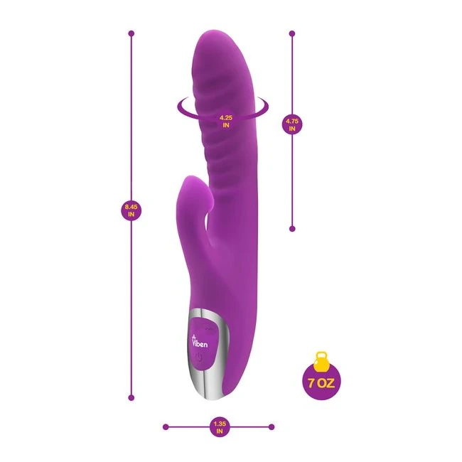 Viben Frenzy Rabbit Vibe W/ Clit Suction Berry - Vibration Modes and Clitoral Suction