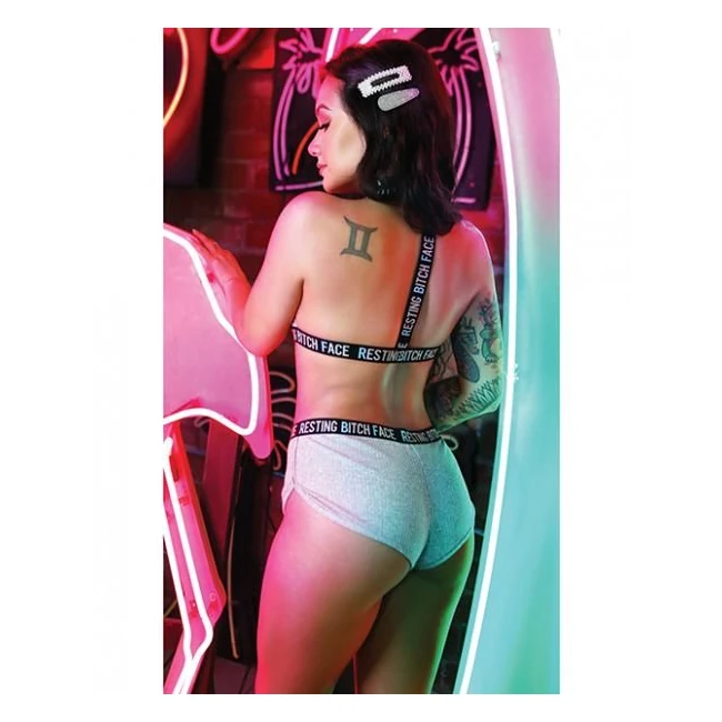 Vibes Resting Bitch Face Bralette & Retro Shorts - Vibration Modes