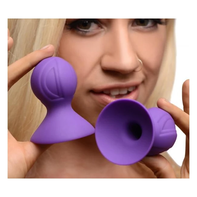 Violets Silicone Nipple Suckers Purple Pair - Overview