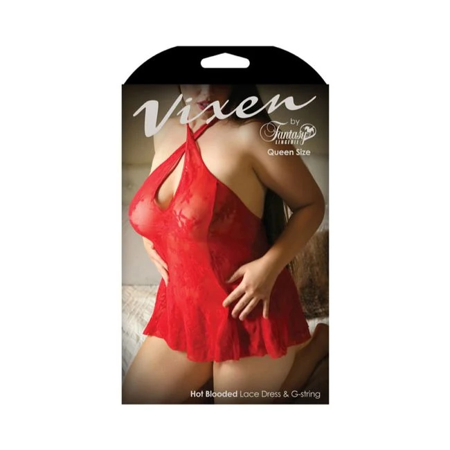 Vixen Hot Blooded Lace Dress & G-string - Fabric & Feel