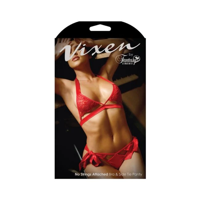 Vixen No Strings Attached Cutout Lace Bra & Side Tie Pant - Fabric & Feel