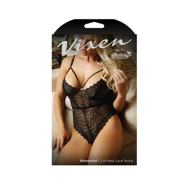 Vixen Wanderlust Crotchless Lace Teddy - How It Feels