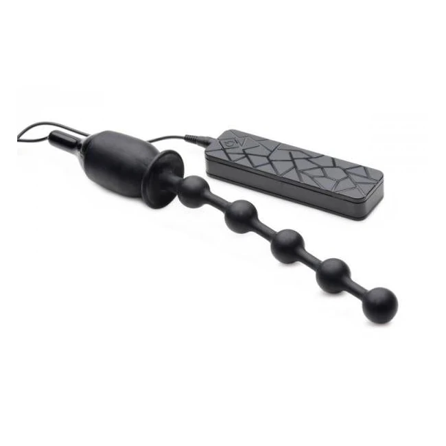 Voodoo Beads 10x Vibrating Silicone Anal Wand Black - Vibration Modes