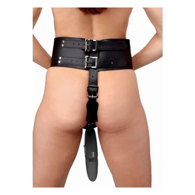 Wand Massager Orgasm Belt O/s Black Leather - How It Feels