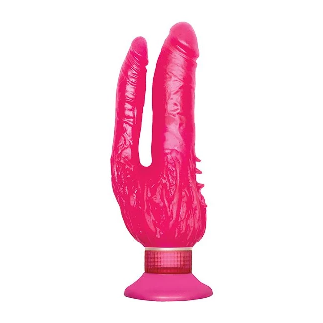 Waterproof Double Penetrator Wall Banger Pink - Experience Intense Double Penetration and Clitoral Stimulation