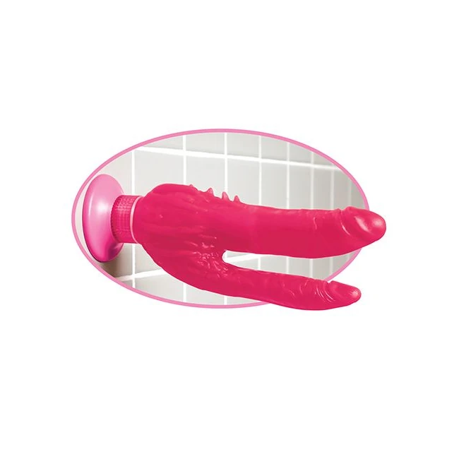 Waterproof Double Penetrator Wall Banger Pink - Waterproof and Easy to Clean