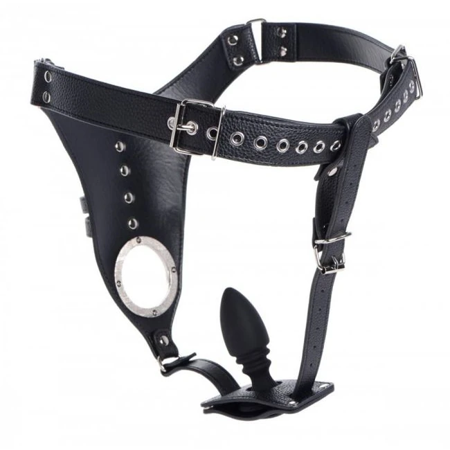 Strict Male Chastity Harn W/ Silicone Anal Plug - Experience Unmatched Control with the Strict Male Chastity Harness & Silicone Anal Plug