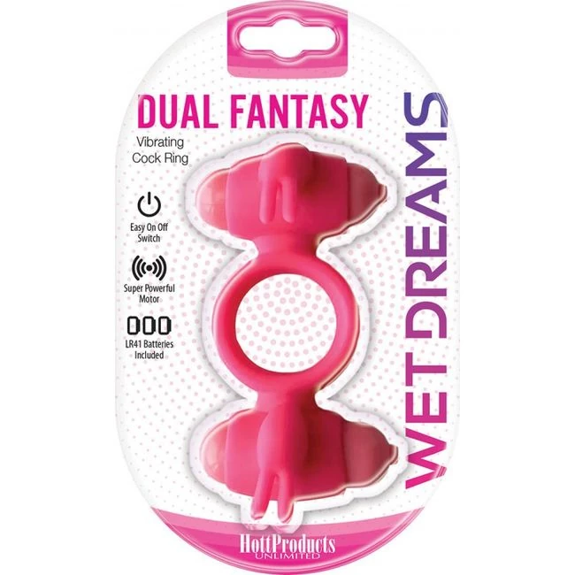Wet Dreams Dual Fantasy Dual Cock Ring W/ Dual Motors - by HOTT Products