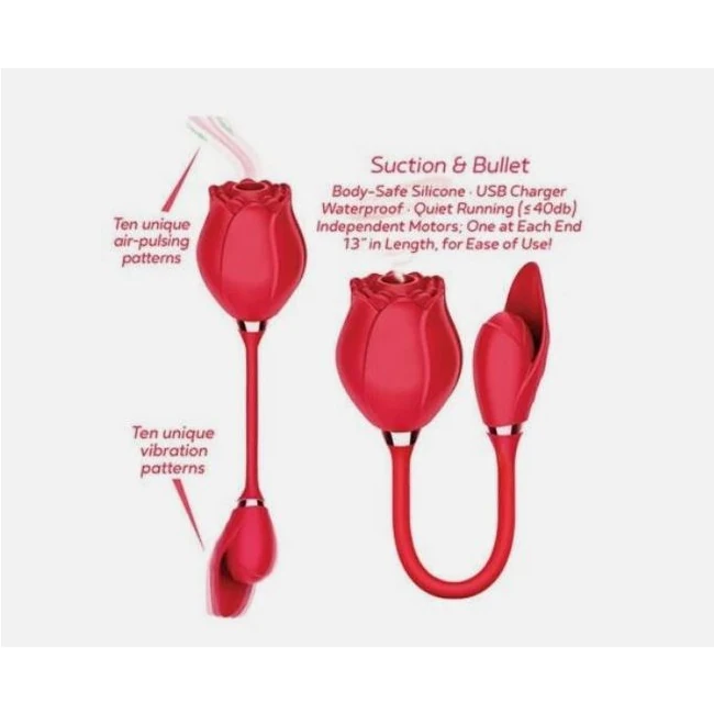 Wild Rose Rechargeable Silicone Suction Vibrator - Rechargeable Power With a Quiet Motor
