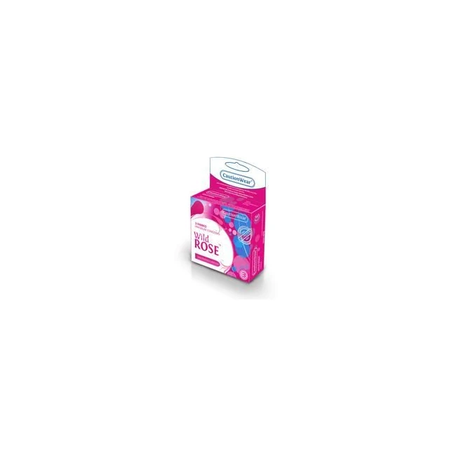 Wild Rose Ribbed Lubricated Condoms 3pk - Key Details