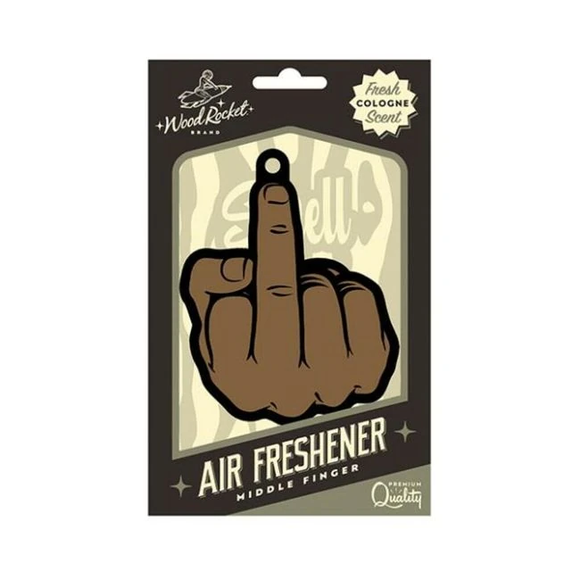 Wood Rocket Air Freshener Middle Finger - Overview