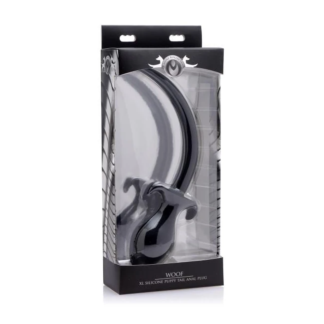 Woof Xl Silicone Puppy Tail Butt Plug Black - Shape & Comfort