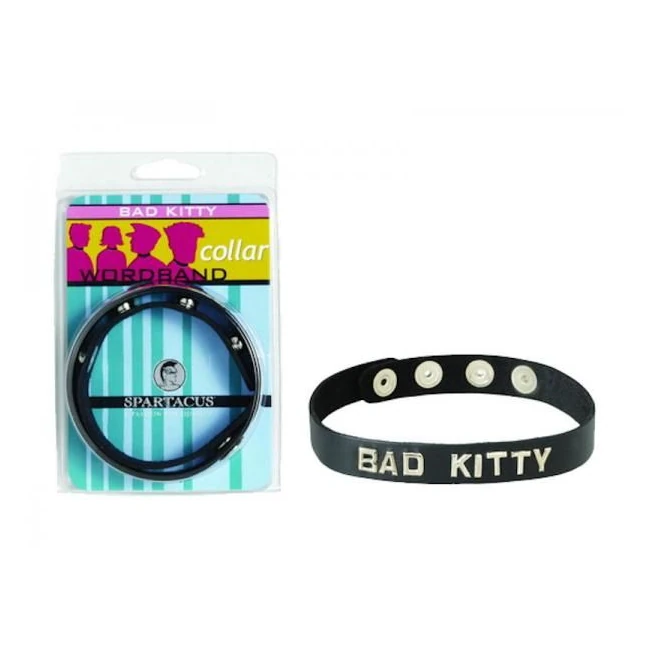 Wordband Collar Bad - Kitty - Black - Hardware & Fasteners