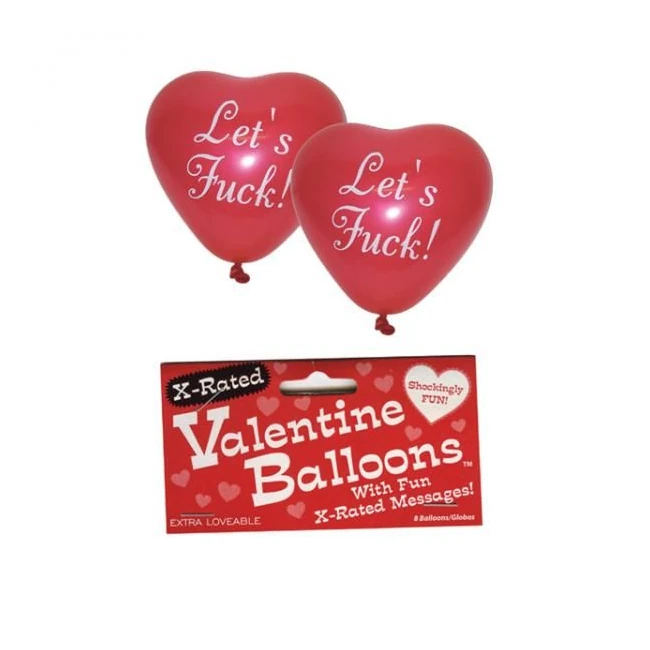 X-rated Valentine Heart Balloons Red 8 Per Pack - Overview
