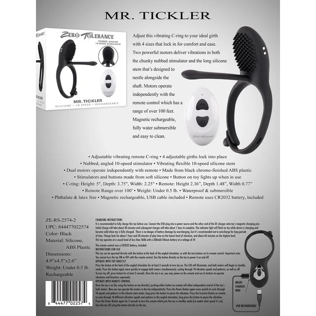 Zero Tolerance Mr. Tickler - Remote and Controls