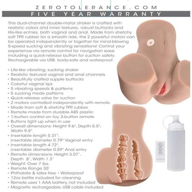 Zero Tolerance Rear Beauty - Vibration and Suction Modes