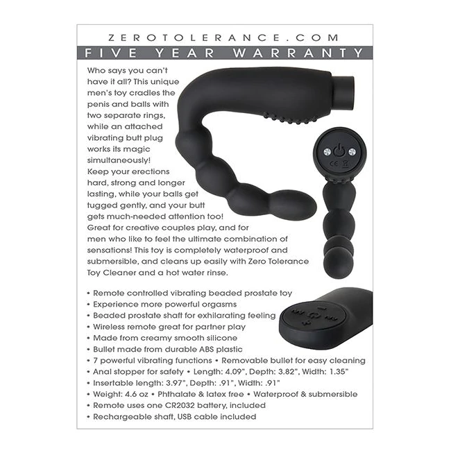 Zero Tolerance the Emperor Prostate Toy - Specifications