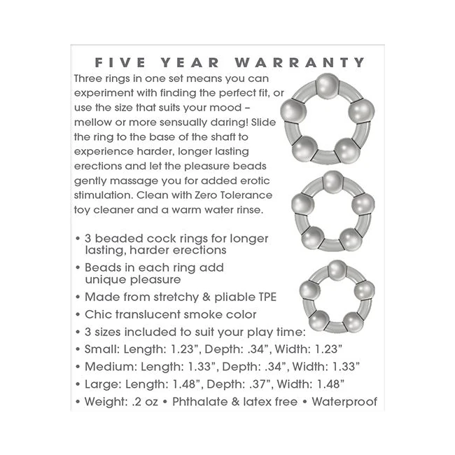 Zero Tolerance Three Amigos Cock Rings - Three Widths in One Kit