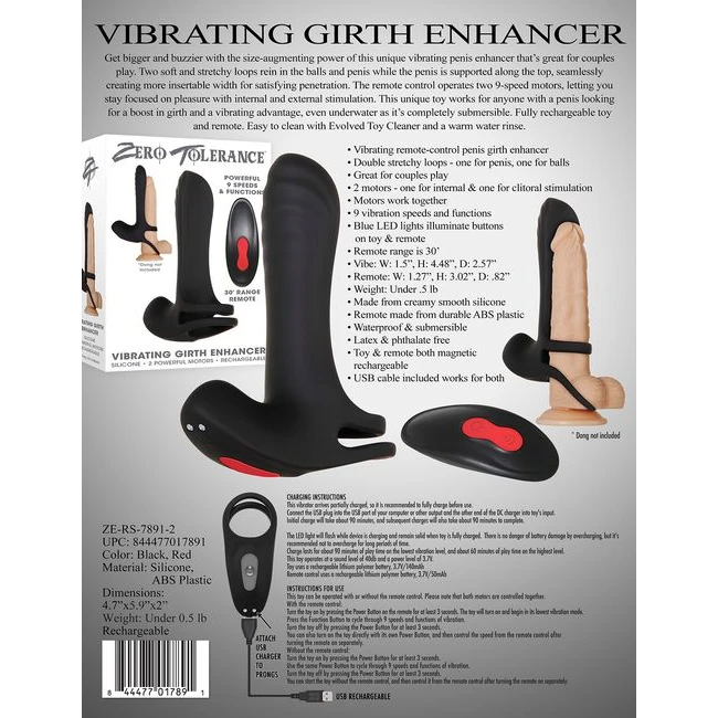 Zero Tolerance Vibrating Girth Enhancer - Features