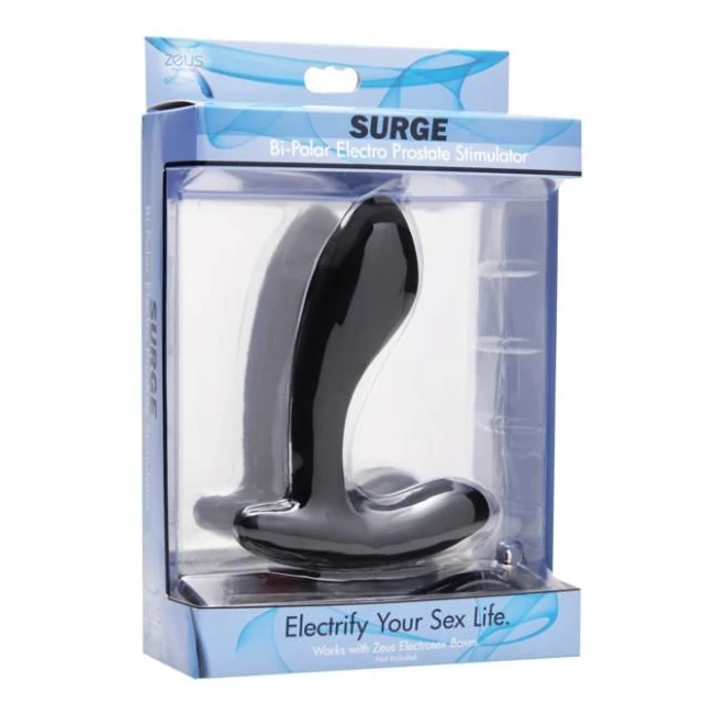 Zeus Surge Bipolar Electro Prostate Stimulator - Black - Shape & Comfort