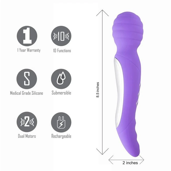 Zoe Vibrating Purple Wand - Features