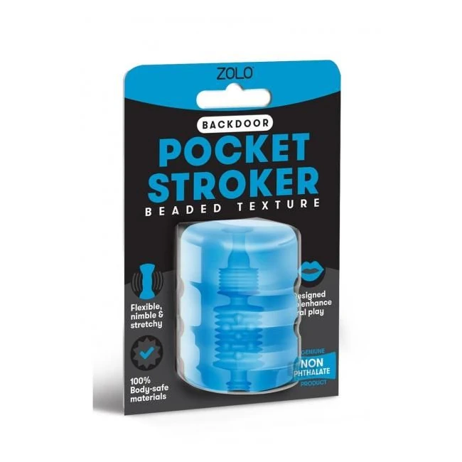 Zolo Backdoor Beaded Texture Pocket Stroker Blue - Internal Texture