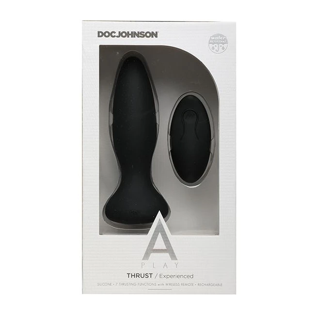 A-play Thrust Experienced Anal Plug Rechargeable W/ Remote Black - Shape & Texture