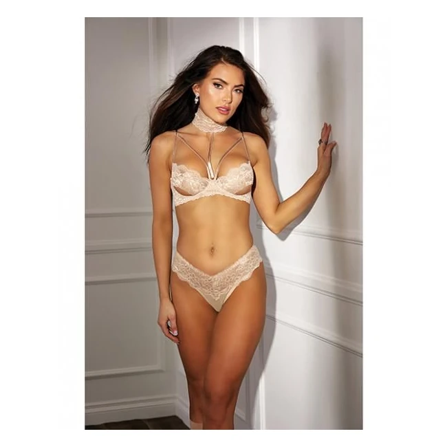 Absolutely Beautiful Stretch Lace Collard Bra & Panty (goes W/soh31549) Nude 38 - Hardware & Fasteners
