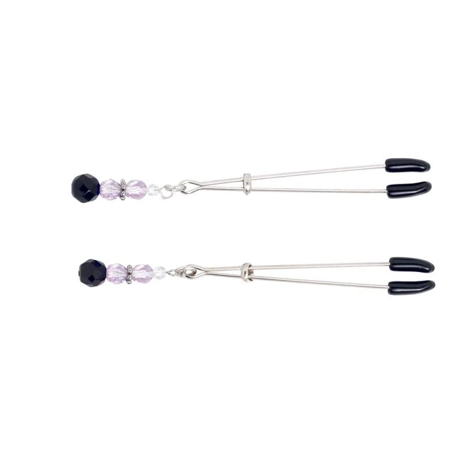 Adj Clamp W/purple Beads - Graduated Sizing & Adjustability