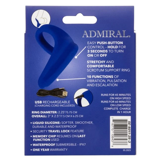 Admiral Vibrating Pernium Ring & Massager Liquid Silicone - Power & Performance