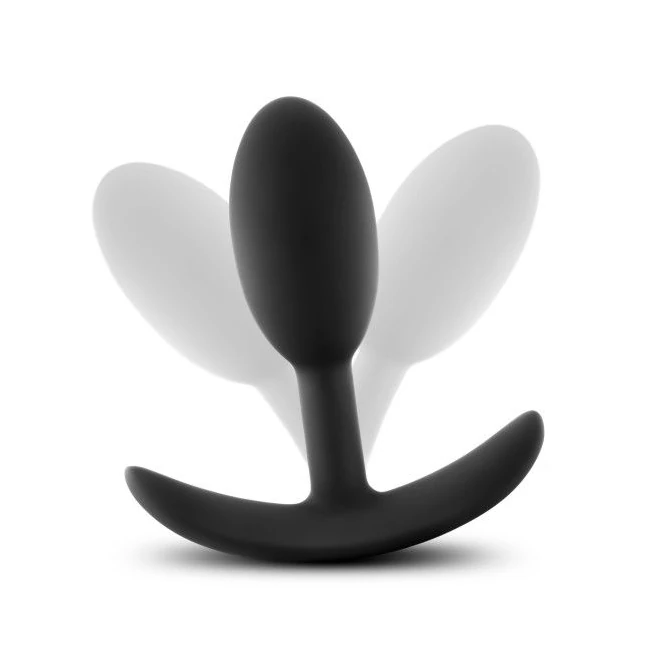 Anal Adventures Platinum Silicone Vibra Slim Plug Small Black - Vibration & Internal Motion