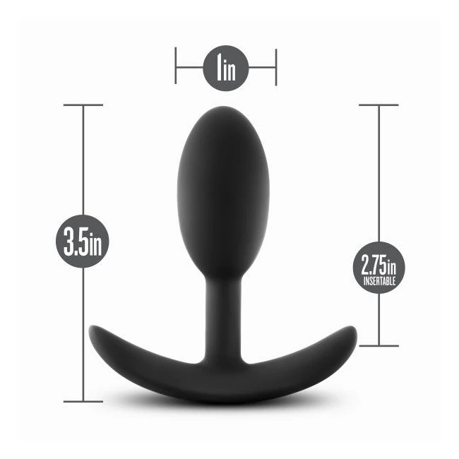 Anal Adventures Platinum Silicone Vibra Slim Plug Small Black - Power & Performance