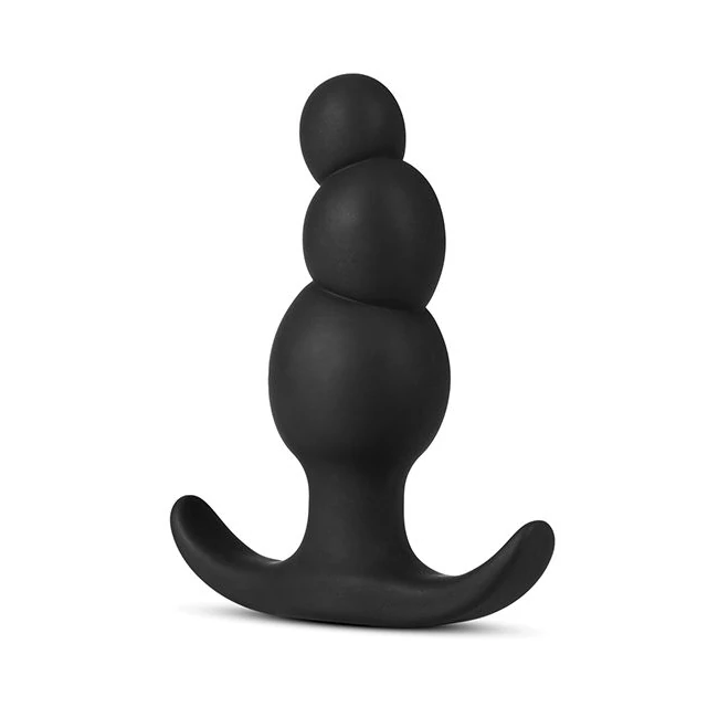 Anal Adventures Platinum Stacked Plug Black - Vibration Modes