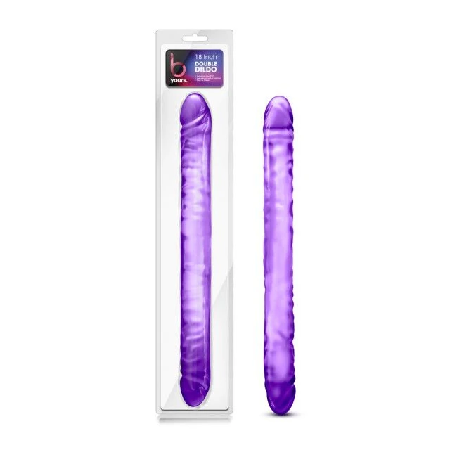 B Yours 18 Double Dildo Purple " - Size & Fit